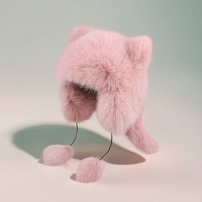 Women's Winter Faux Fur Raccoon Hat