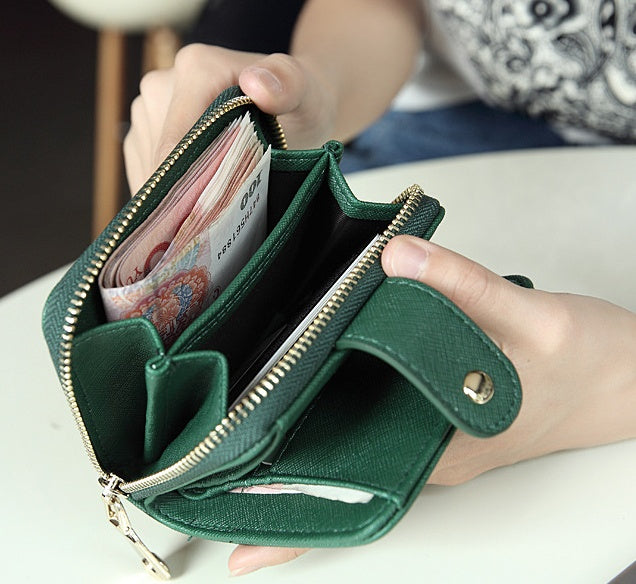 Women's Short Wallet Women's Korean Zip Twist Wallet Cross Cross Wallet Wallet