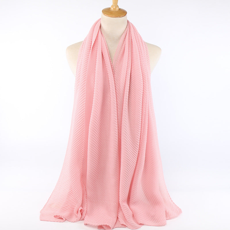 Pleated cotton women's scarf