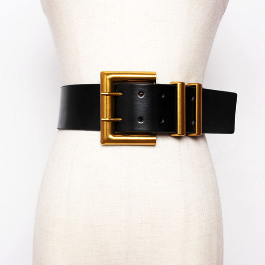 Women's matching skirt leather belt