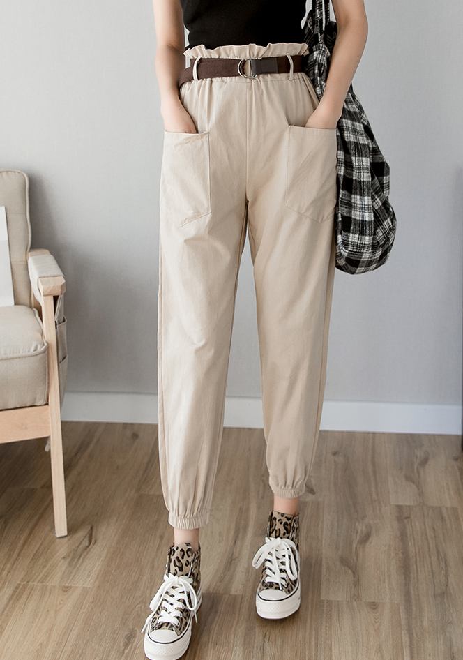 Loose cropped harem pants