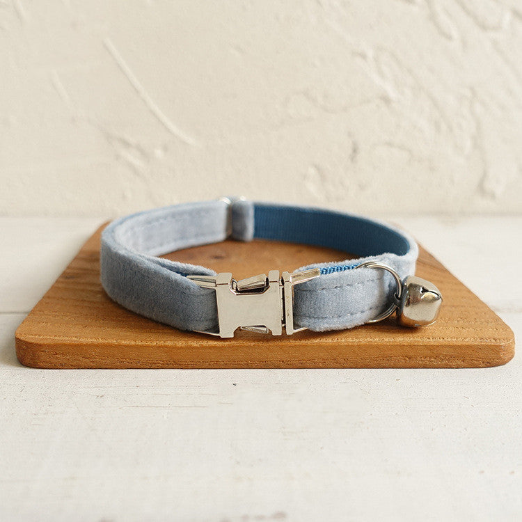 MUTTCO sky blue thick velvet soft and comfortable collar