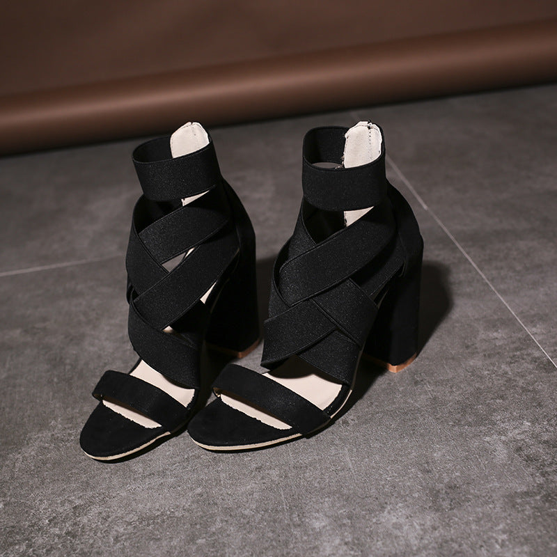 Cross strap sandals