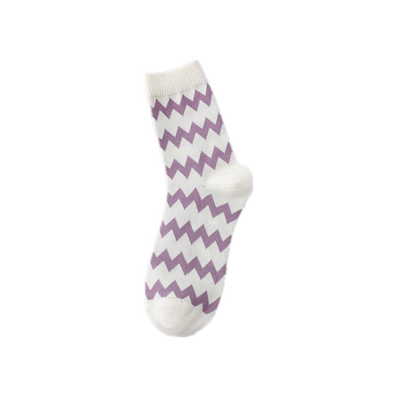 Women's Mid-calf Retro Houndstooth Long Socks