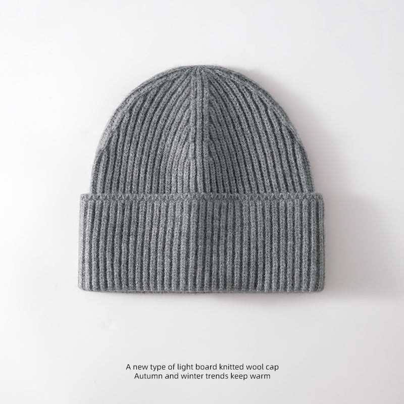 Fashion Solid Color Wool Hat Loose Warm