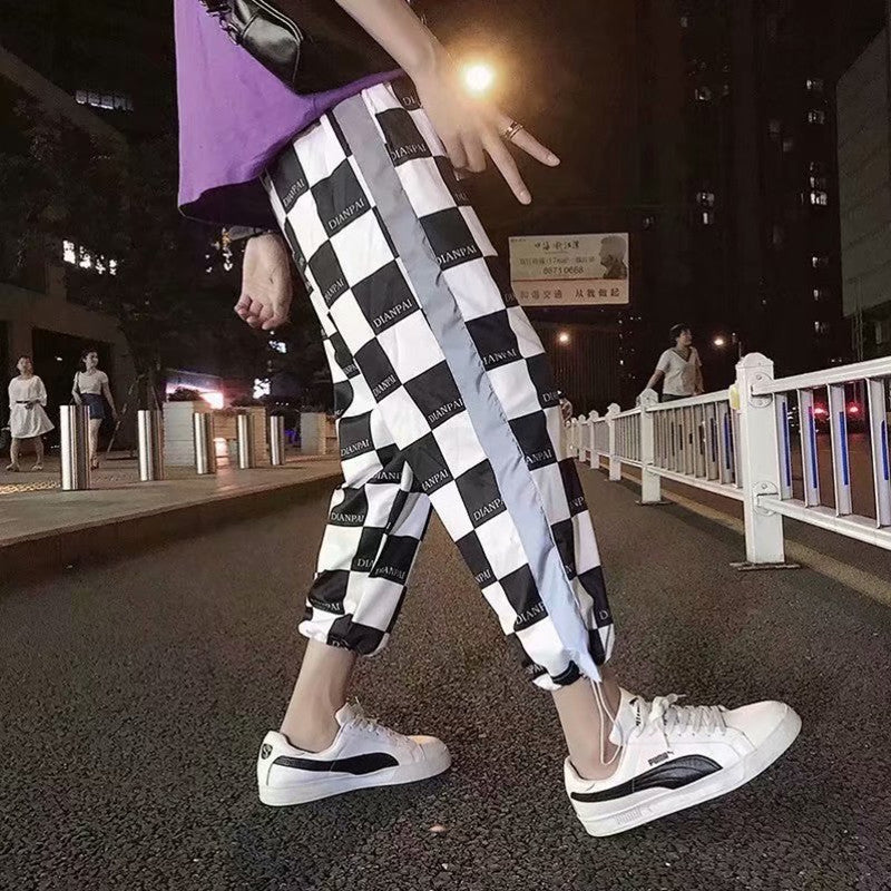 Luminous stripe trousers