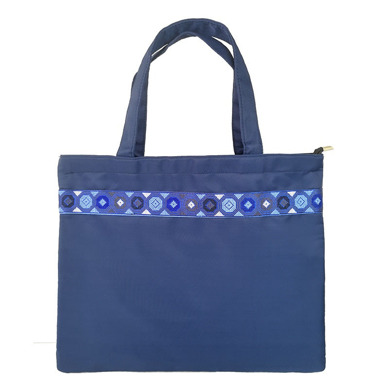 Ethnic Embroidery A4 Document Bag Zipper Data Bag
