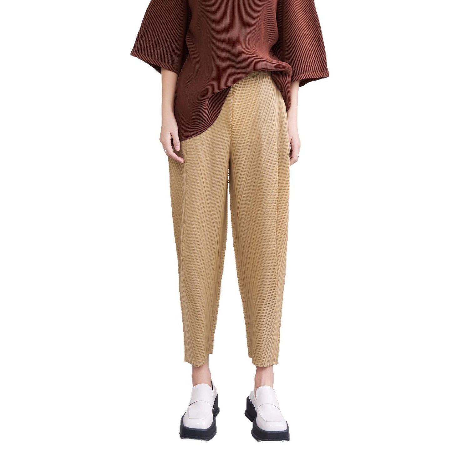 Pleated Craft Spring And Summer High Waist Slimming Skinny Pants