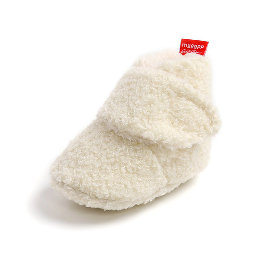 Solid Color Cartoon Cotton Shoes Baby Shoes Soft Sole Warm Shoes Toddler Shoes Baby's Shoes Plus Velvet 1982B