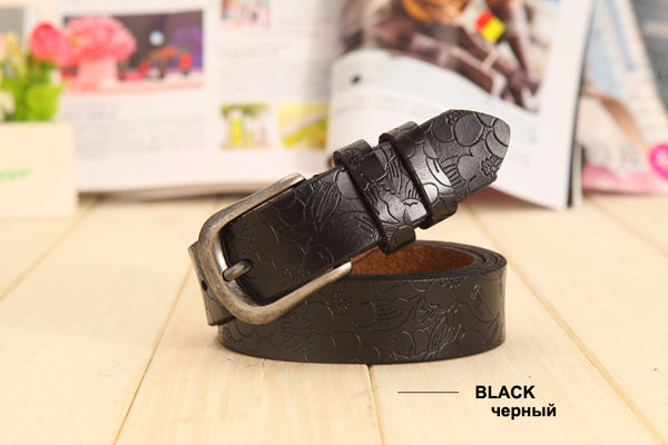 Women's hollow leather belt