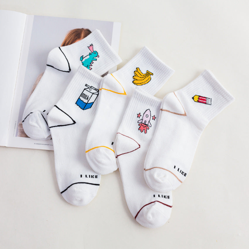 Fruit cartoon tube socks