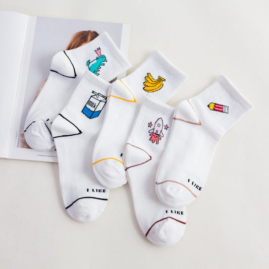 Fruit cartoon tube socks