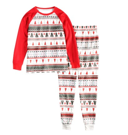 Christmas parent-child suit printing home service pajamas two-piece