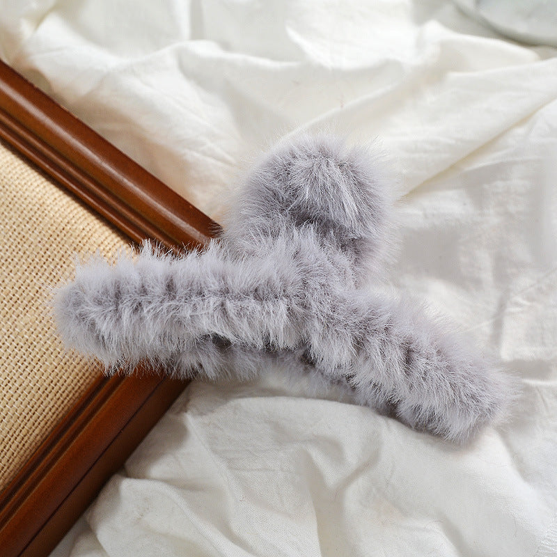 Fashion Lovely Large Sweet Solid Color Plush Hairpin