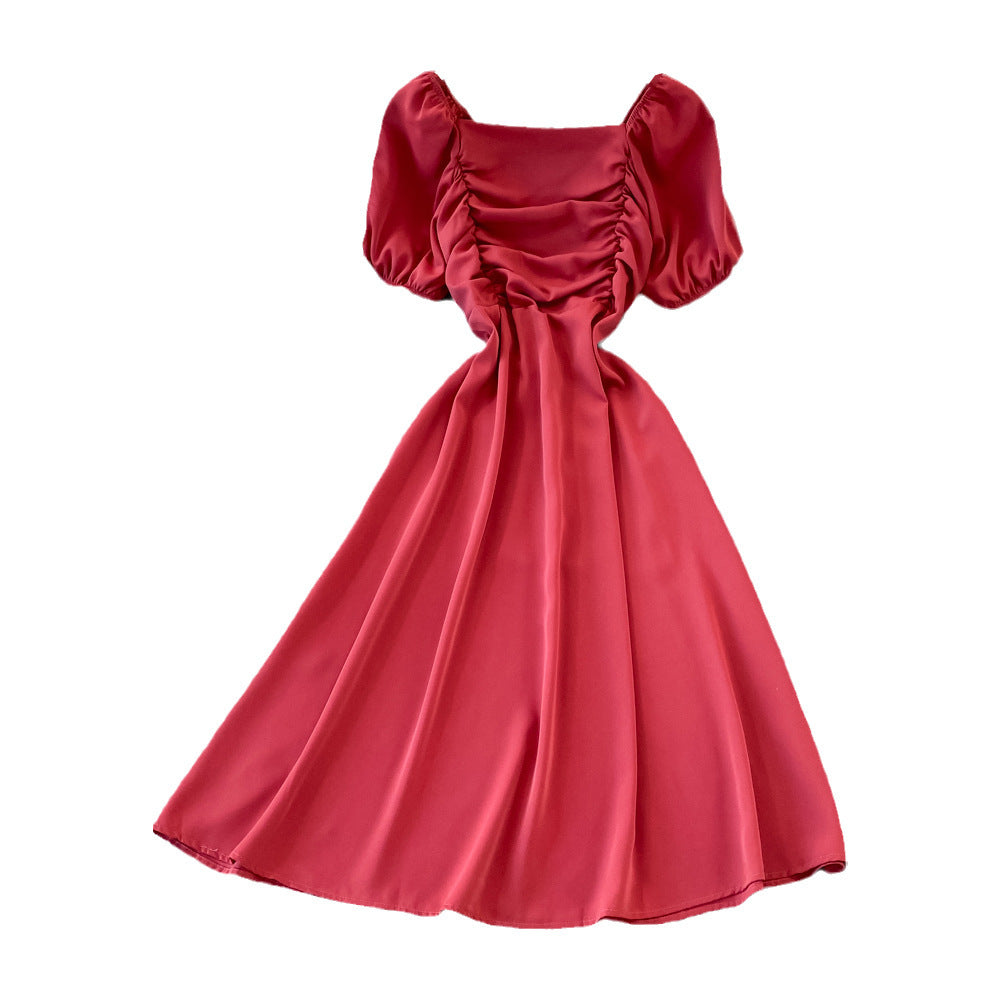 Summer Retro French-style Tangerine First-love Dress Forest-style Skirt