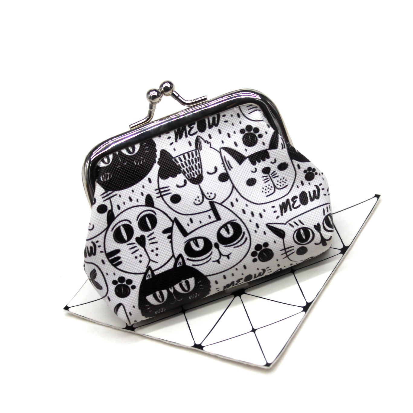 Cat print coin purse