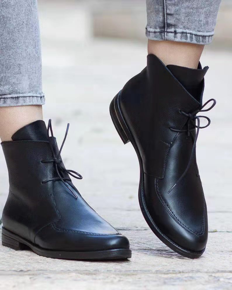 Martin boots low heel women's boots