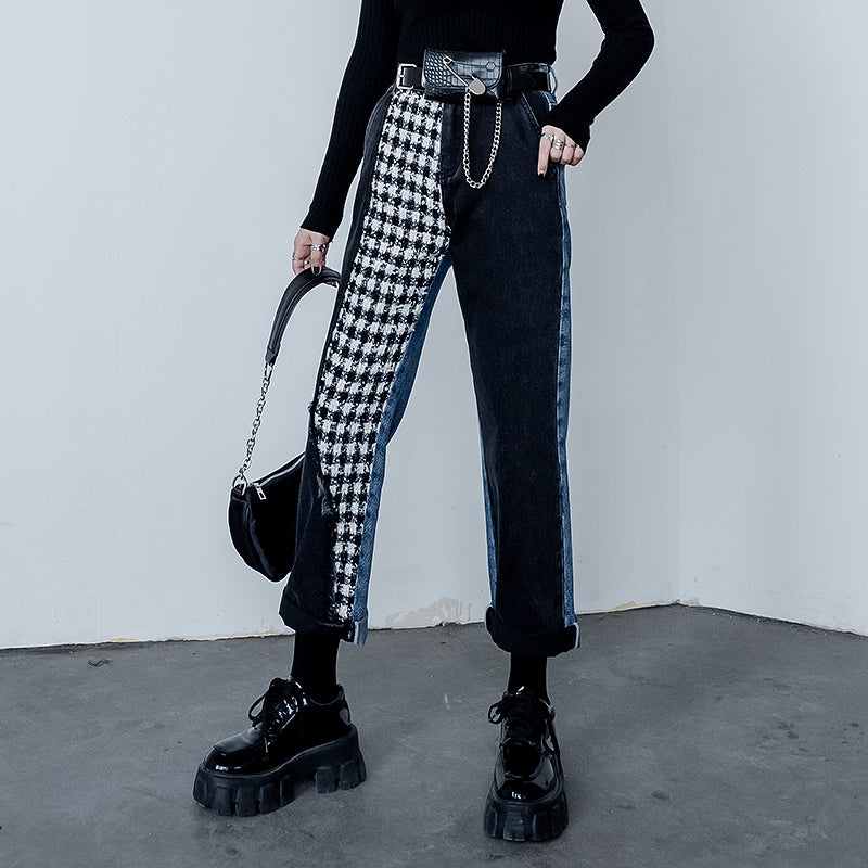 Nye Cropped Vide Ben Bukser Løse Straight Jeans til Kvinder
