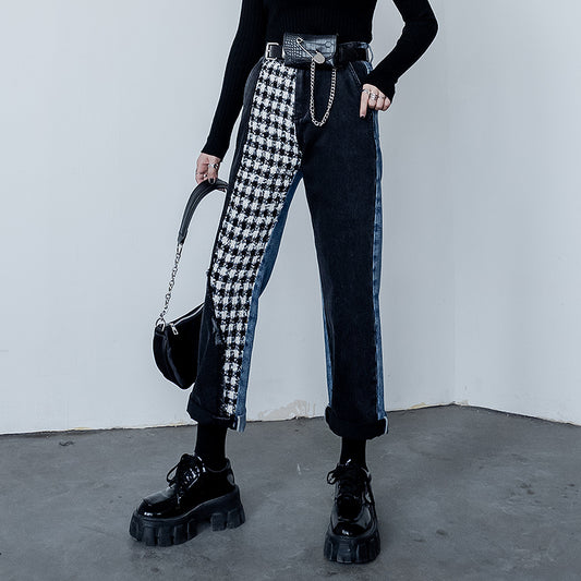 Women's New Cropped Wide-leg Pants Straight Loose Jeans