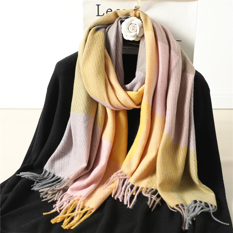 Color Matching Scarf Women's Tassel Casual Decorative Shawl