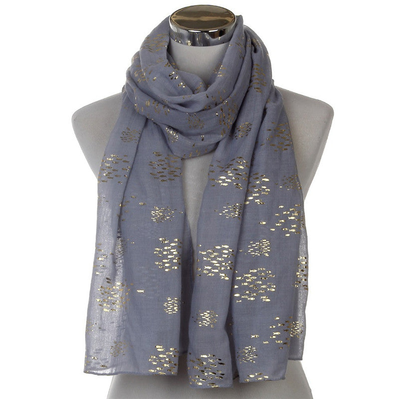 Metal small fish bronzing scarf