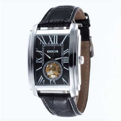 European And American Leisure Square Automatic Men's Hollow Out Machine