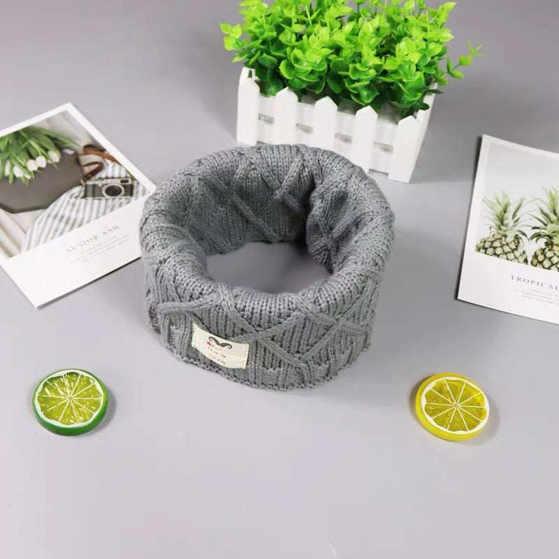 Boys and girls' knitted wool thickened collar