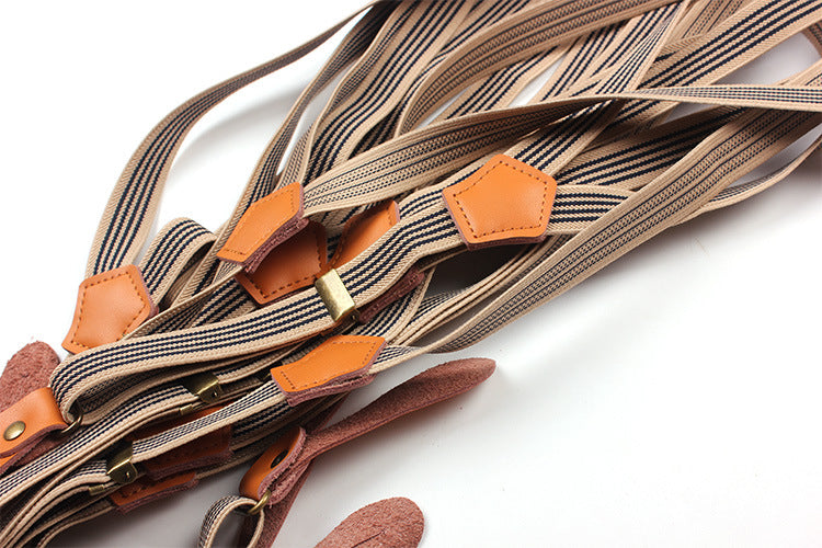 Bib stripe straps straps double shoulder straps men and women elastic elastic suspenders