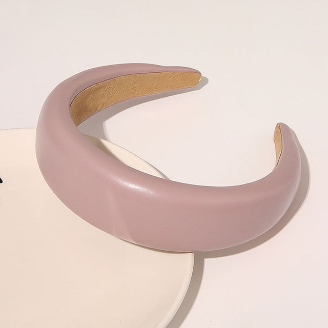 European And American Pu Leather Thickened Sponge Headband