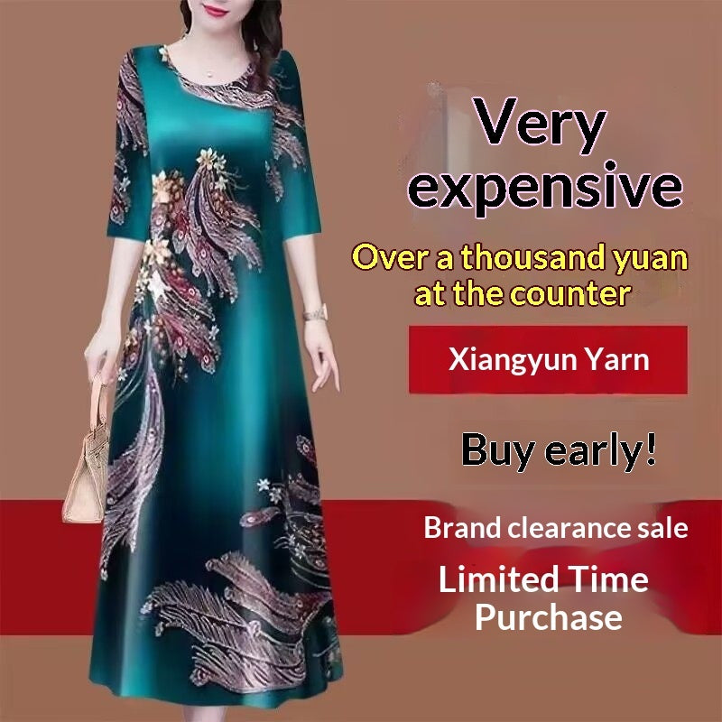 Mid-length Silk Dress For Middle-aged Mothers