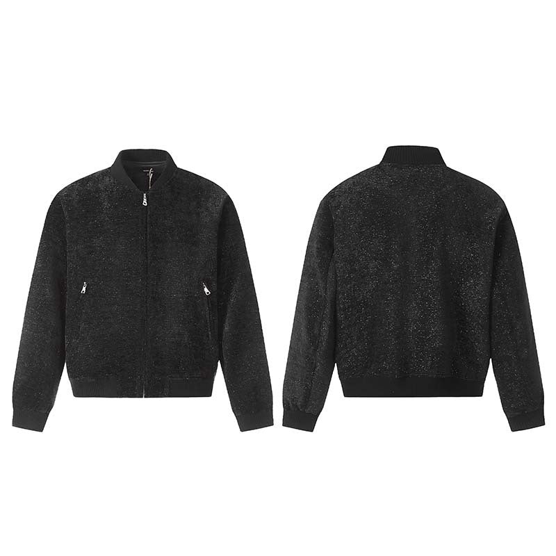Starry Zipper Jacket Coat Men's Clothing Vintage Loose Baseball Uniform