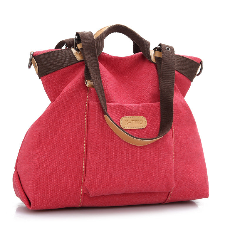 The new female canvas bag retro fashion all-match portable Shoulder Satchel Korean fashion big bag