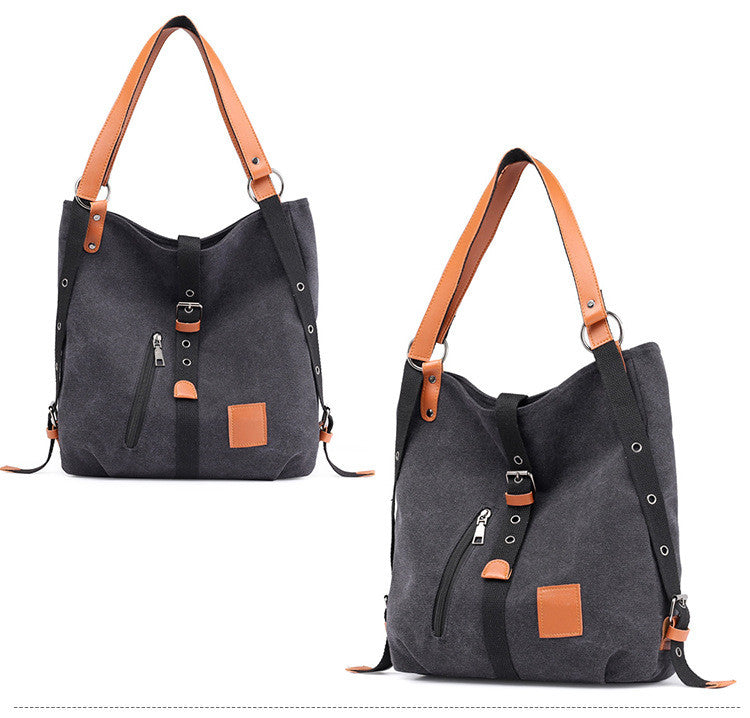 Multifunctional triple bucket oblique backpack