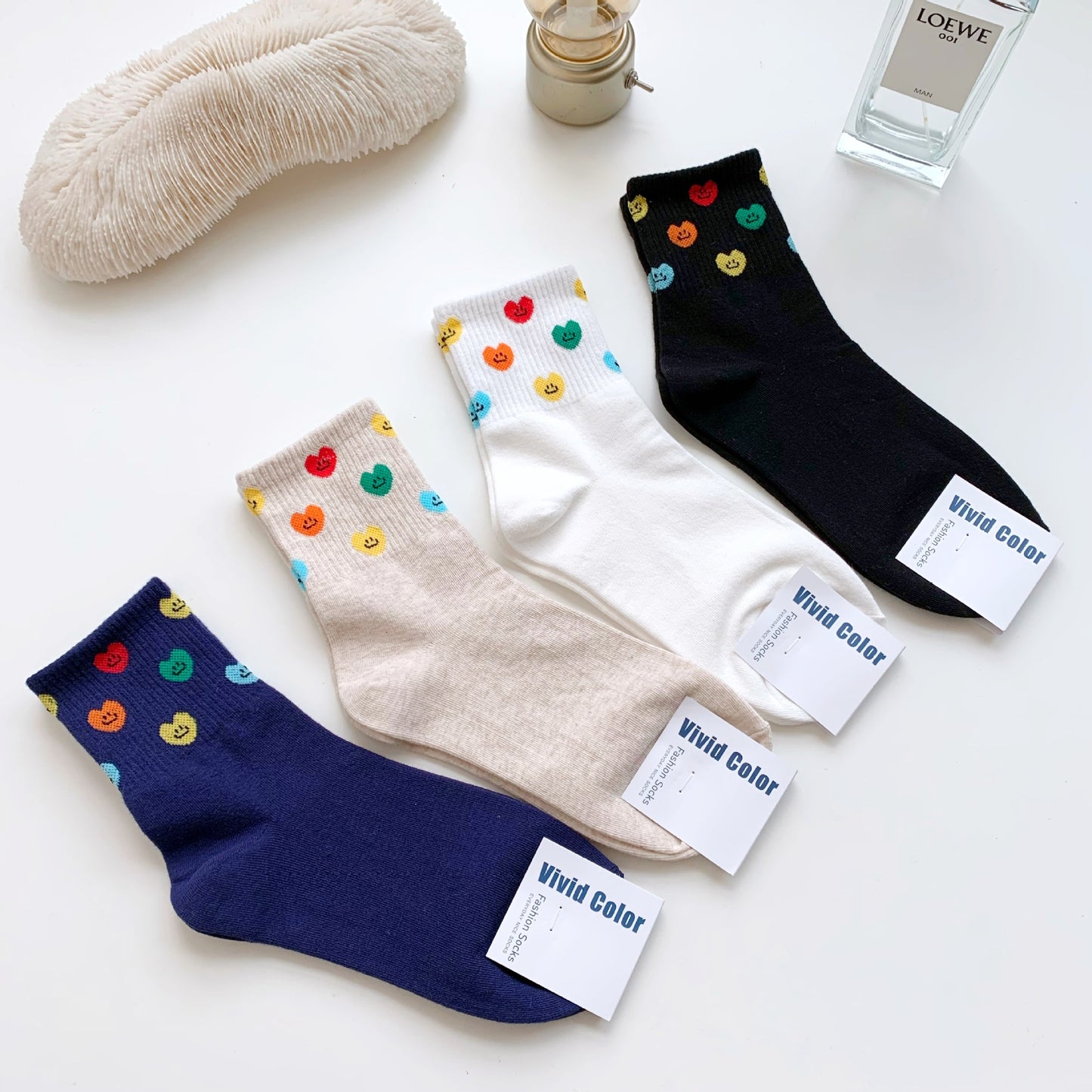 New color love women's lovely medium tube socks