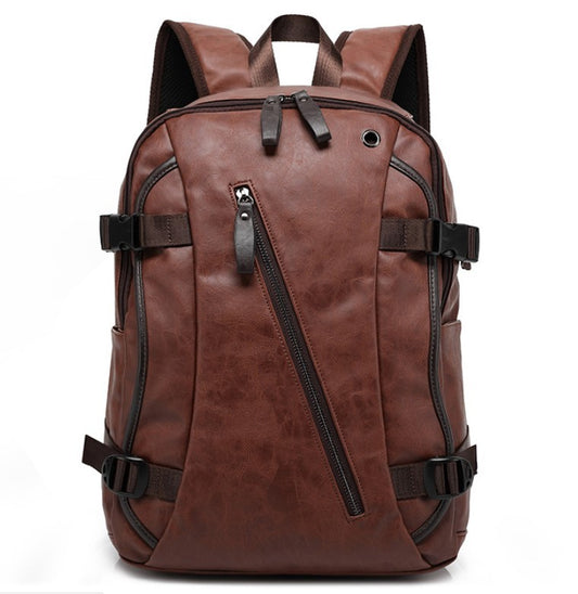 New Men's Backpack Fashion Style Leather Middle School Bag Men's Bag