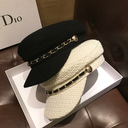Spring And Autumn Retro Fashion Peaked Cap Octagonal Beret