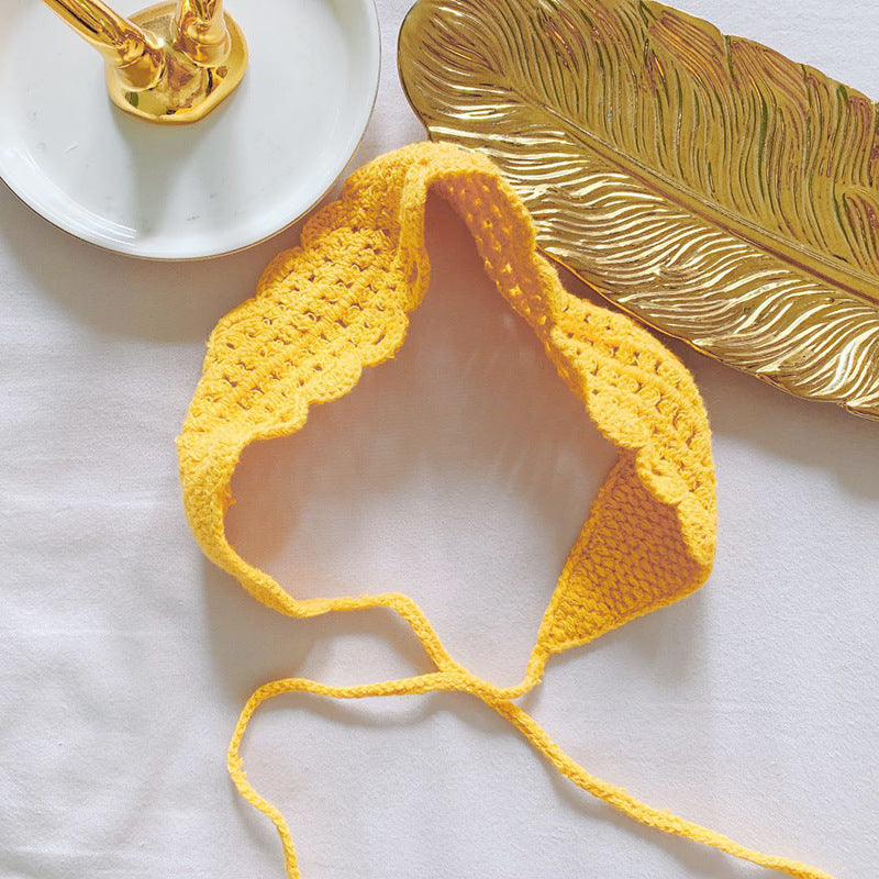 Women Woolen Yarn Handmade Hollow Headband Sports Headband