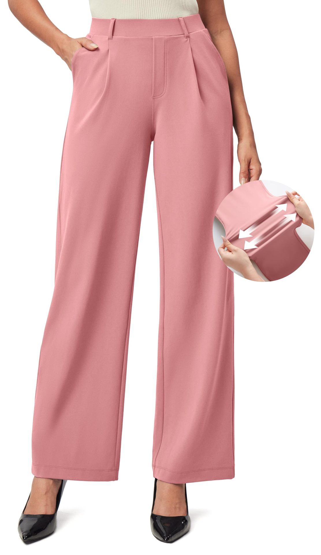 Womens High-Waisted Stretchy Work Business Casual Pants