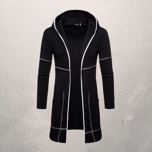 Men's Sweater New Mid-Length Large Pocket Hooded Cardigan For Men