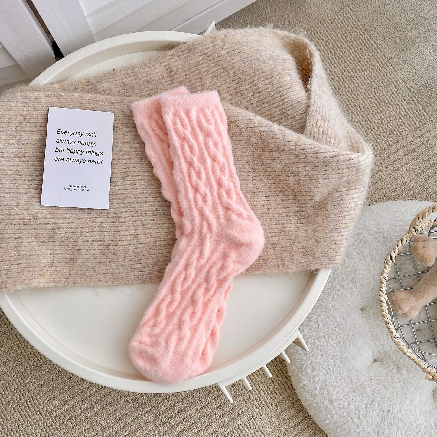 Fleece Lined Padded Warm Keeping Floor Home Sleeping Socks