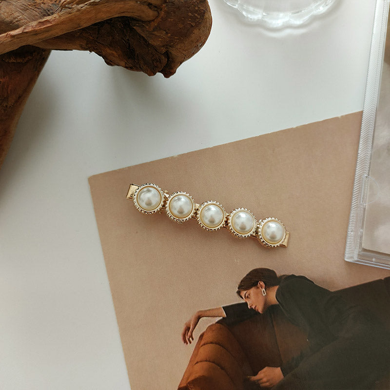 Sweet Pearl Marble Hairpins Styling Side Clips Barrette Hair Accessories