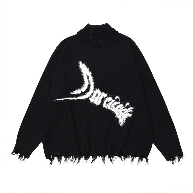 Fashion Brand Double-layer Neckline Casual Sweater