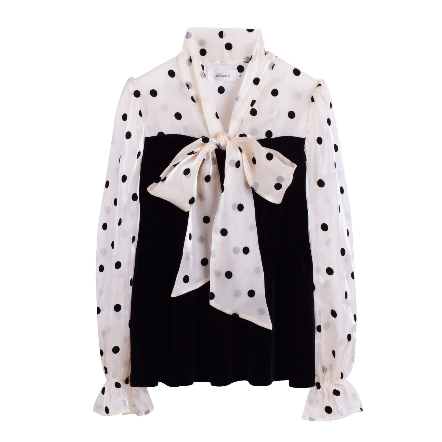 Polka Dot Stitching Lace-up Bow Dress
