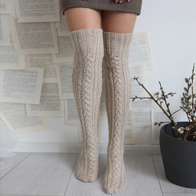 Autumn And Winter New Twist Bunching Socks Knitted Woolen