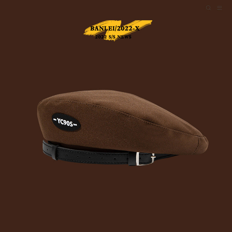 Japanese-style Retro Metal Leather Ring Fashion Spring And Autumn Beret