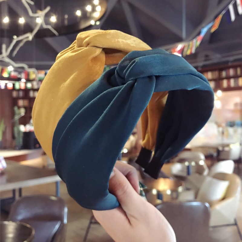 Celebrity Style Fabric Cross-knotted Headband Adult Wide-edged