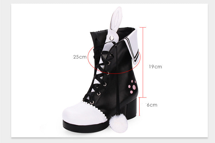 Lapel embroidered cotton boots