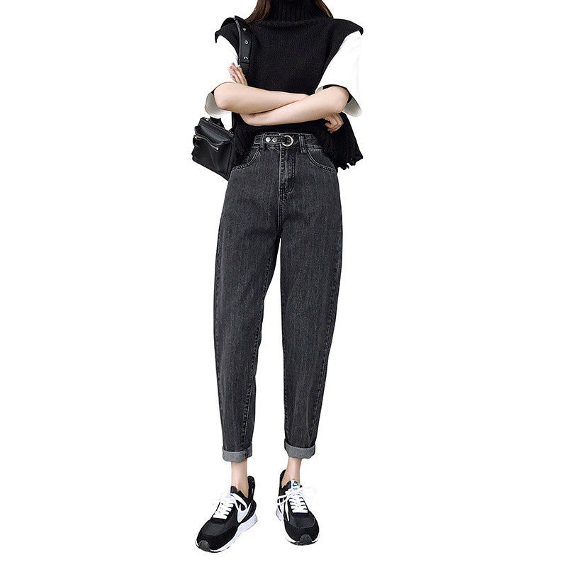 Elastic high waist loose harem pants