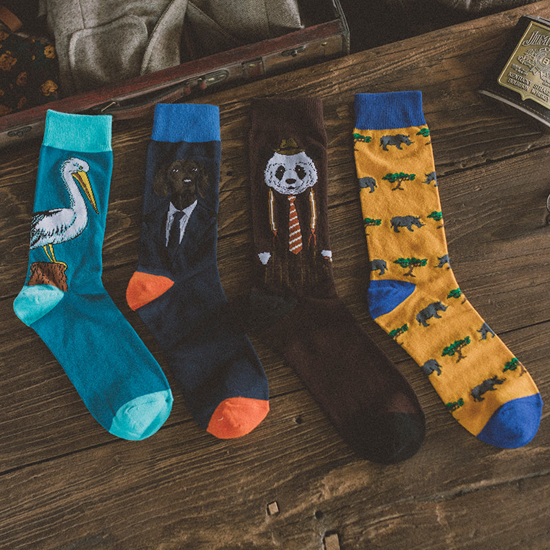 Men's British Retro Creative Gift Box Suit Socks