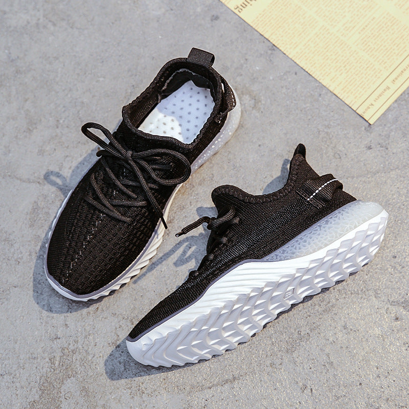 Flying Woven Thick-soled Breathable Running Shoes